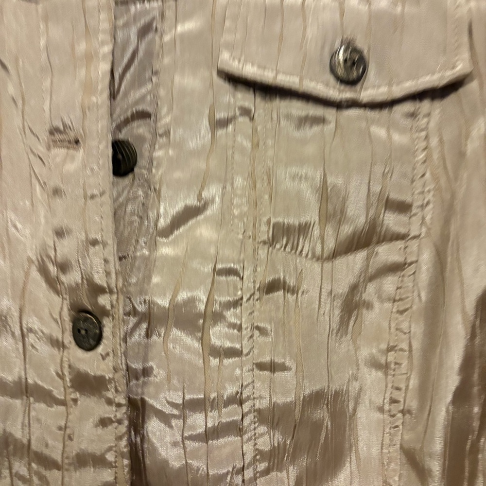 Ruby Rd. Shimmering Beige Jean Jacket - Picture 2 of 7